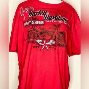 HARLEY DAVIDSON RED FABULOUS TEE SHIRT  MOTORCYCLE ALWAYS XL